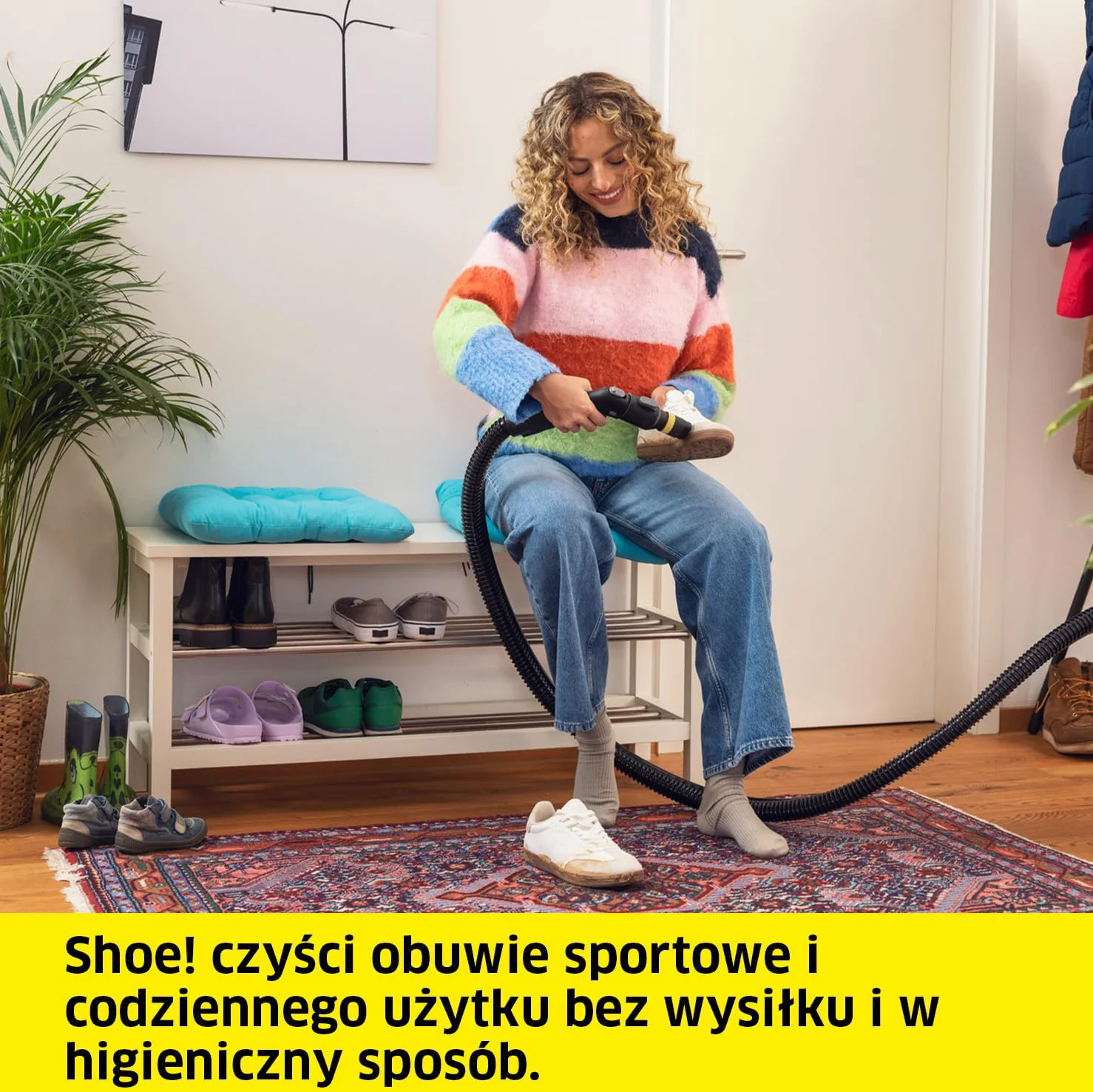 Kärcher Shoe Cleaner SE 3 Compact oryginalne akcesorium do odkurzaczy piorących, czyszczenie obuwia, miękkie włosie, funkcja płukania