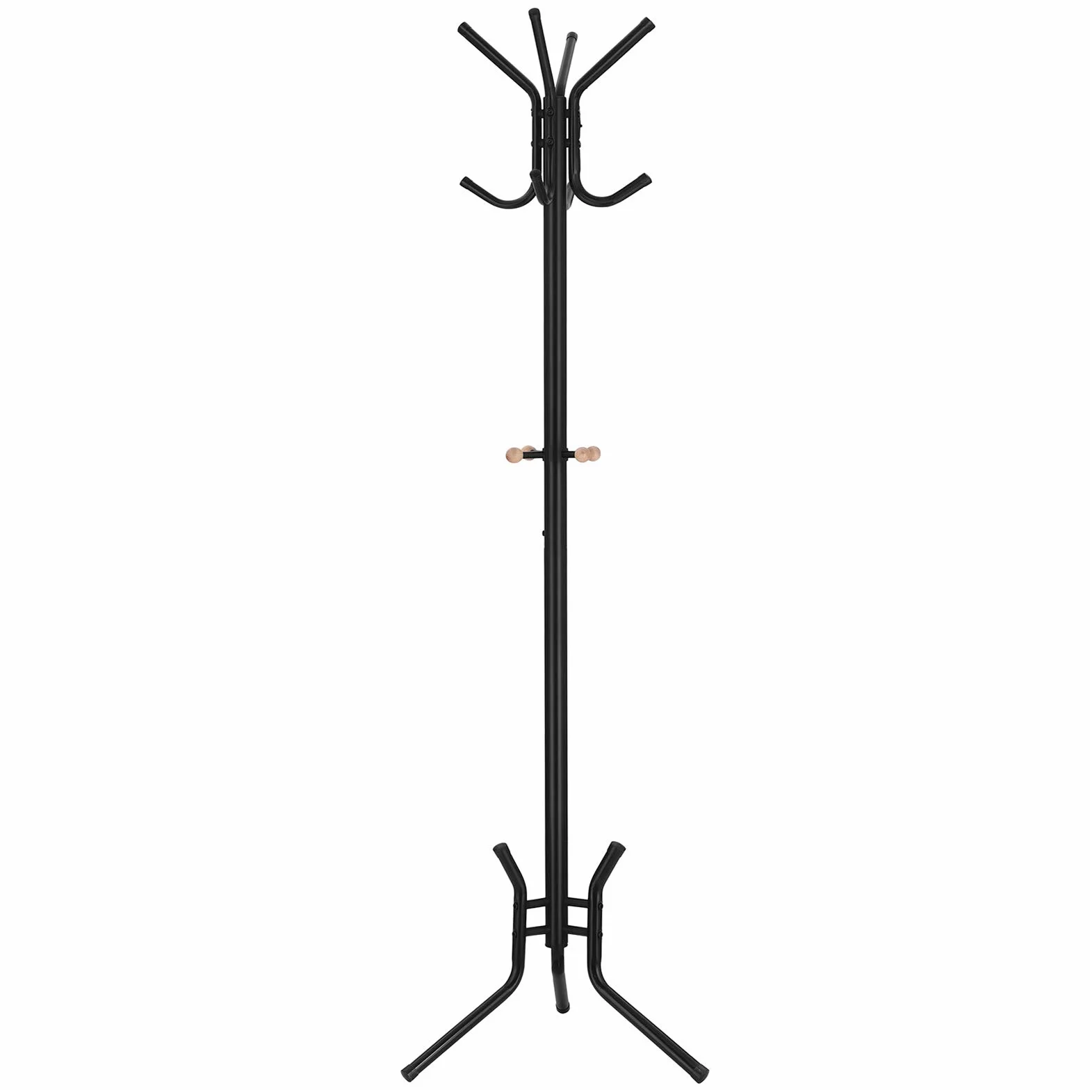 SONGMICS Stabilny metalowy wieszak na ubrania wieszak garderobiany wysokość ok. 176 cm, czarny, RCR17B