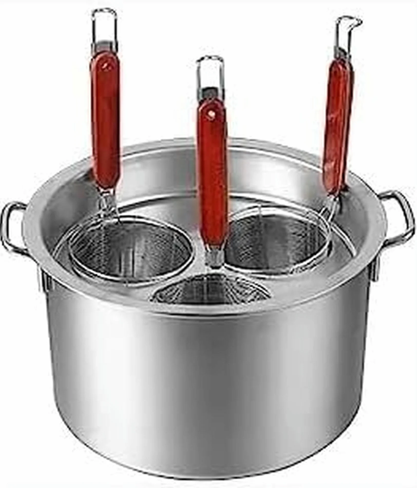 urządzenie do gotowania makaronu， Zestaw naczyń kuchennych do gotowania komercyjnego z przegródką i sitkiem ze stali nierdzewnej(3 Hole)