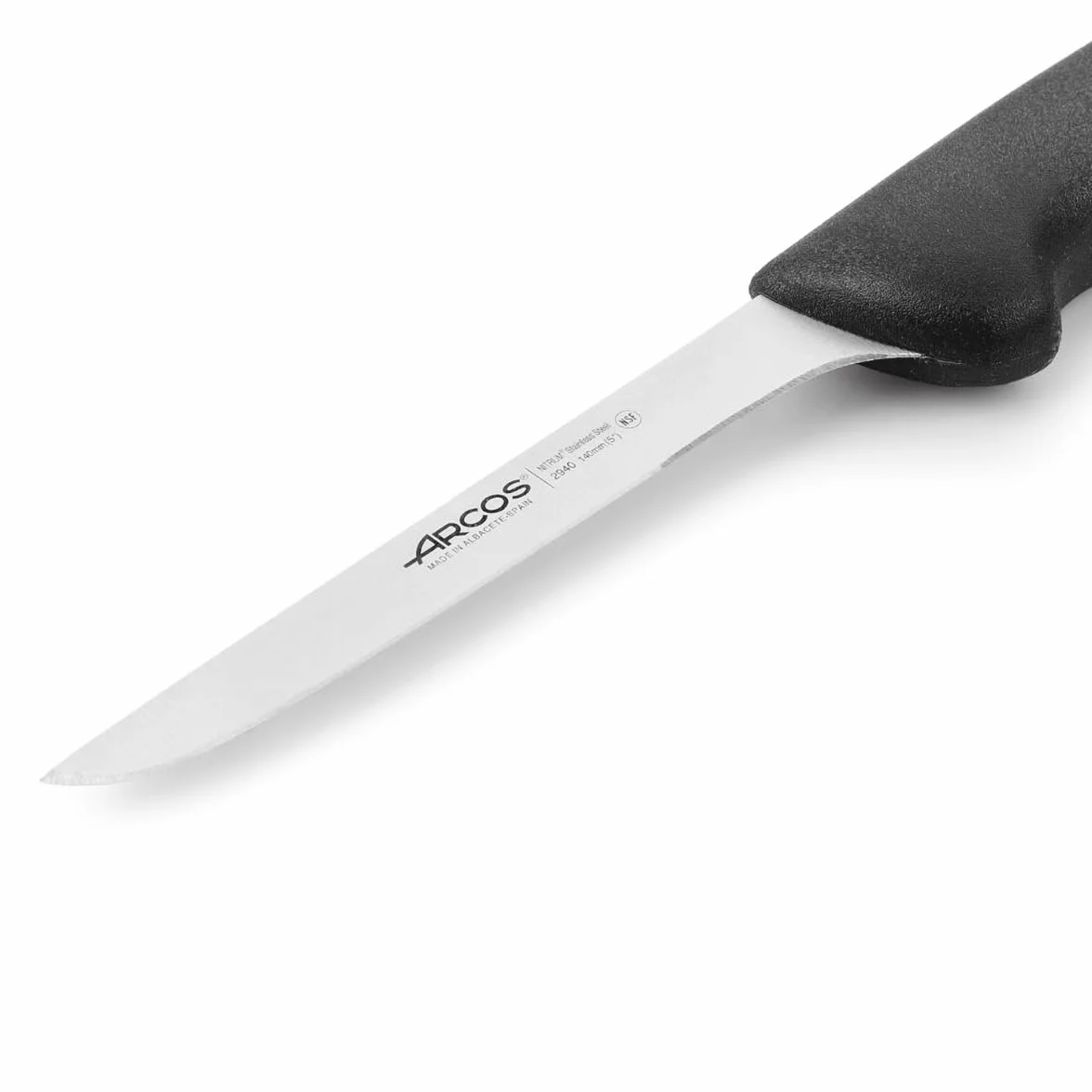 Arcos 294025 seria 2900-boning nóż nóż nitrm 140 mm (5,51 cala) - uchwyt polipropylenowy czarny kolor, 18/8 stal nierdzewna