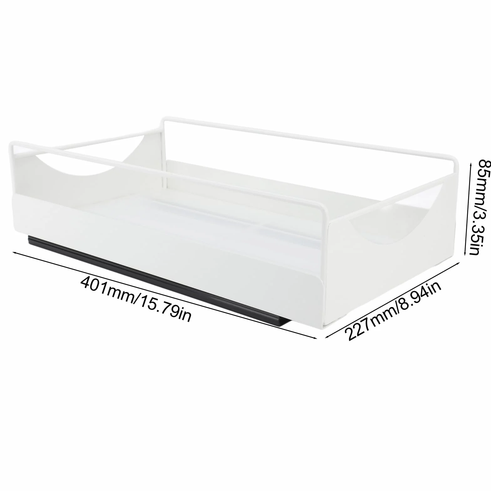 Wysuwana Szuflada, Wysuwany Organizer do Szafki Kuchennej ze Stali Węglowej do Spiżarni, Przechowywania w łazience (WHITE)