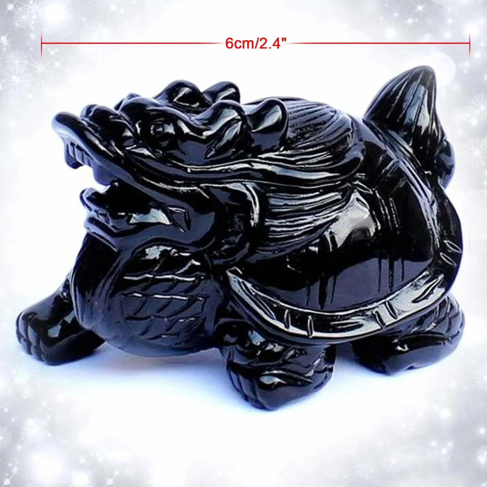 Czarny obsydianowy kamienny posąg żółwia-ręcznie rzeźbiony żółw kolekcjonerska rzeźba, kieszonkowa figurka zwierzątko do wystroju domu Feng Shui,6cm
