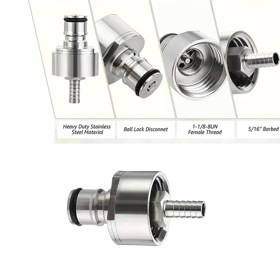 1 szt. nasadka do nagazowywania Homebrew Carbonation Cap i zestaw rozłączny z blokadą kulową Barb Ball Lock 5/16" – idealny do napojów gazowanych, piwa, soków i innych(Cap+gas barb)