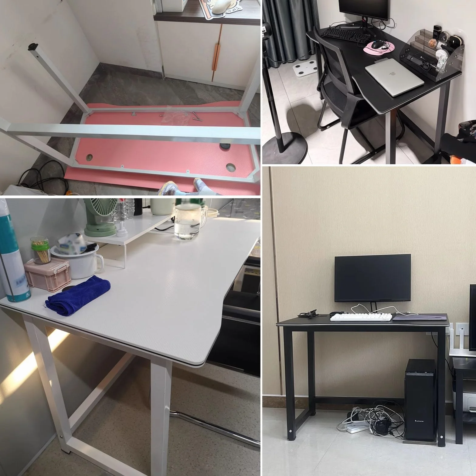 Nowoczesne biurko komputerowe z półkami – prosta stacja robocza do gier komputerowych do pisania i nauki do domowego biura i sypialni stylowy i funkcjonalny design