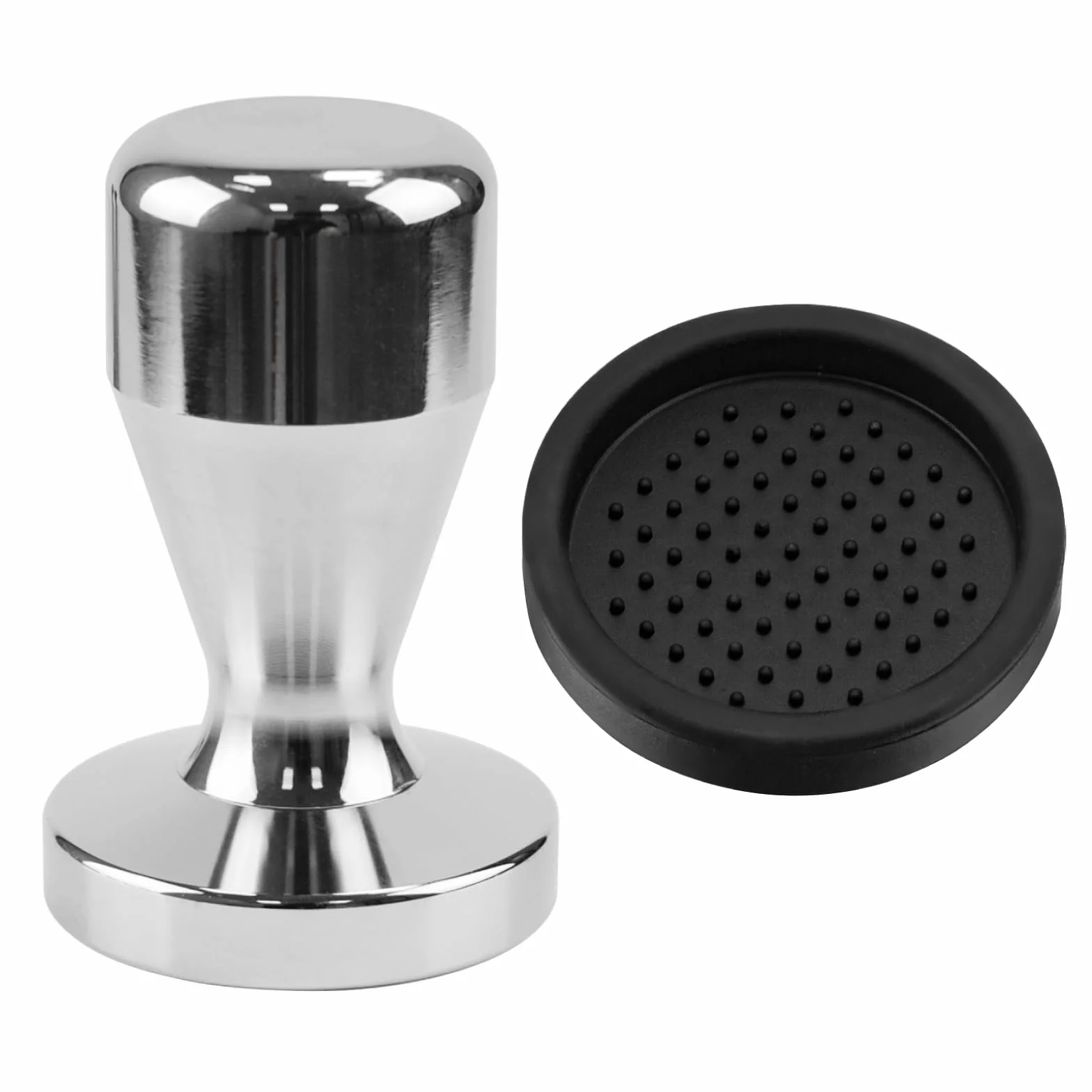 Tamper do espresso 51 mm, ubijak do kawy, ubijak do kawy z drewnianym uchwytem i silikonową matą, ubijak do kawy, silikonowy ubijak do espresso, ubijak do kawy ze stali nierdzewnej