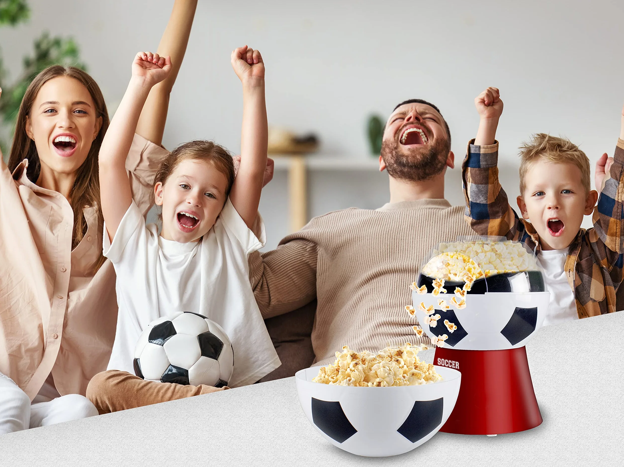 BEPER P101CUD051 Maszyna do popcornu Football Edition beztłuszczowa 3 minuty