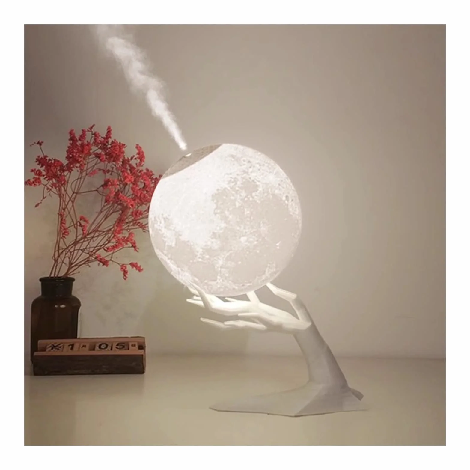 nawilżacze ciepła mgła Nawilżacz powietrza 880ML Ultradźwiękowy dyfuzor olejku eterycznego USB 3D Stereoskopowy Moon Night Lamp Mist Maker Humidificador nawilżacze powietrza do sypialni
