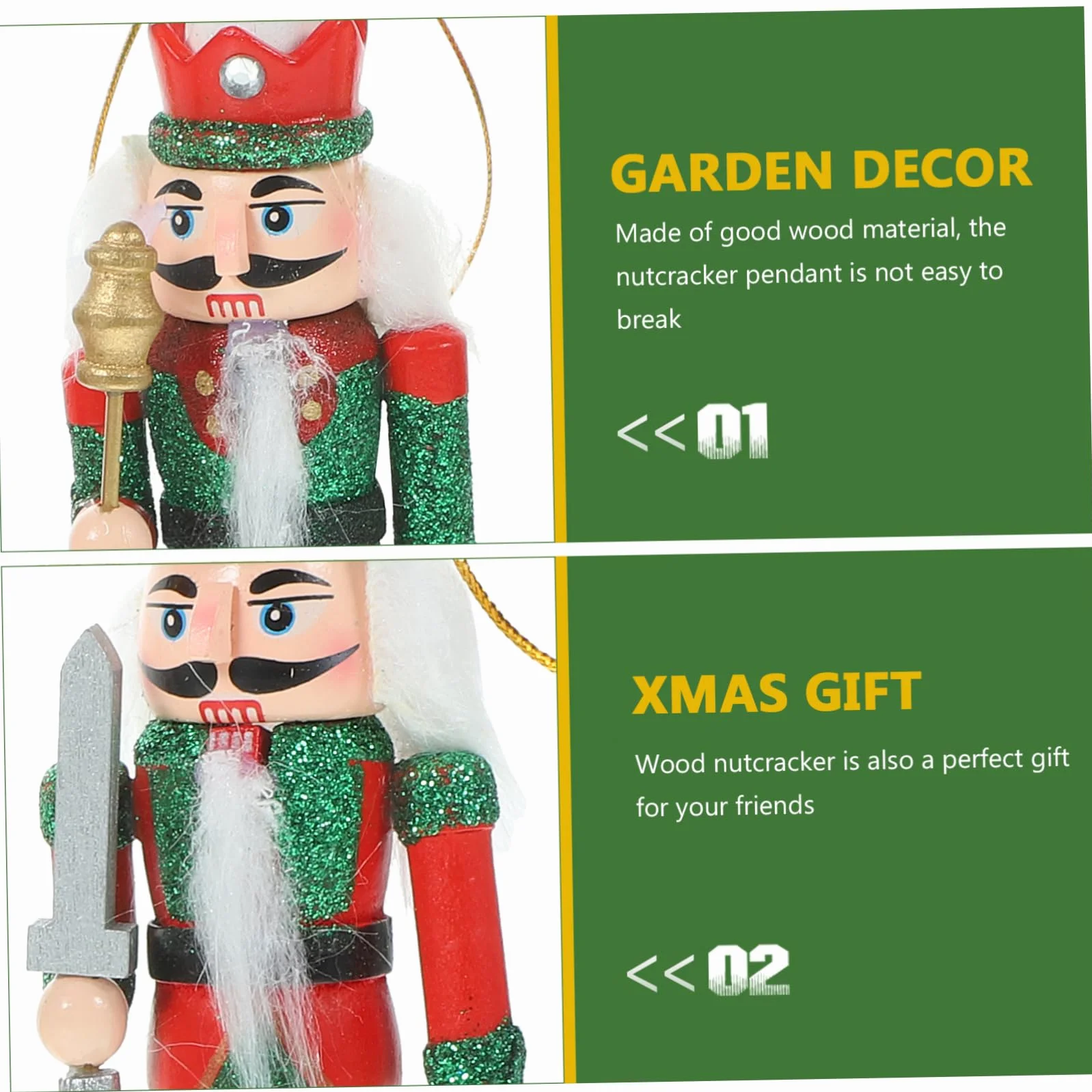 4kawałki Sztuk Drewnianych Żołnierzyków Nutcracker Święta Dekoracje Bożonarodzeniowe Do Sufitu Stołu i Półki Tradycyjna Ozdoba Festiwalowa