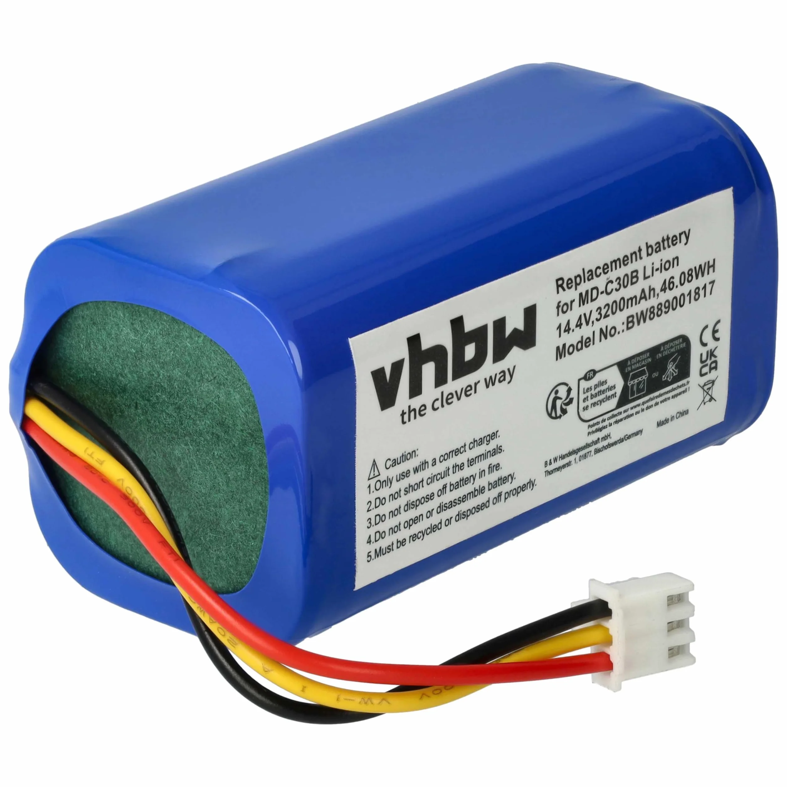 vhbw 1 x akumulator kompatybilny z Proscenic NEO 820P, NEO 830P home cleaner (3200mAh, 14,4V, Li-ion)