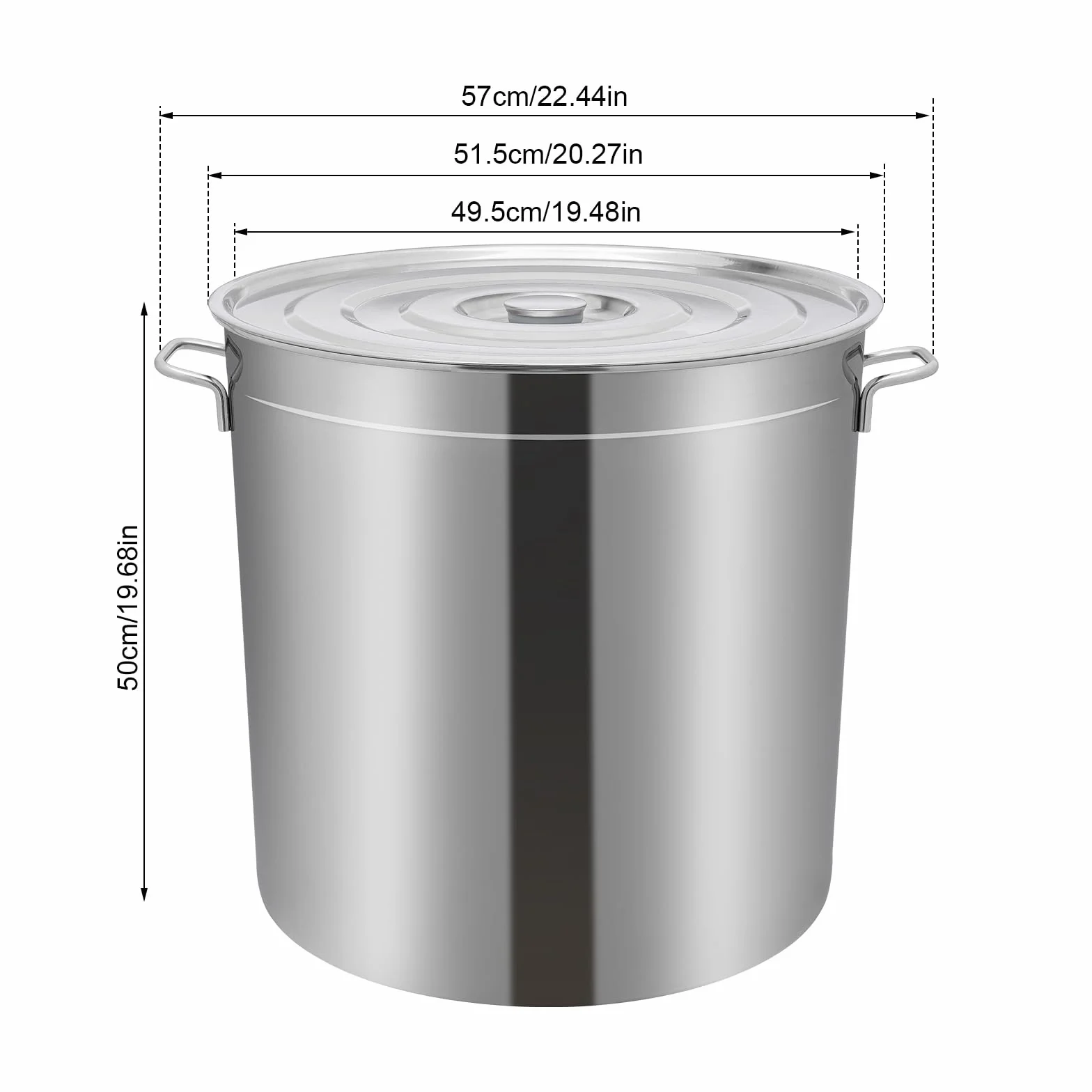 Garnek do gotowania 50 cm, 50 l, ze stali nierdzewnej, z pokrywką i koszem 40 l, 2-warstwowy garnek ze stali nierdzewnej do kuchenek gazowych, elektrycznych, indukcyjnych