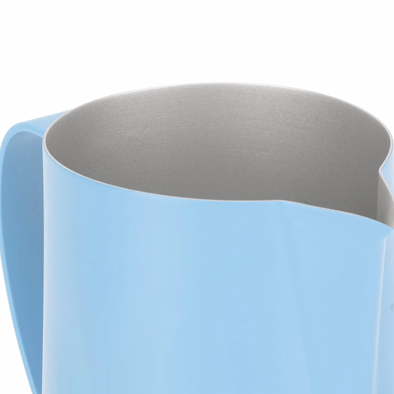 Kubek do Spieniania Mleka do Kawy, 600 Ml Dzbanek do Spieniania Mleka Dzbanek do Gotowania na Parze ze Stali Nierdzewnej Przenośny Parowiec Dzbanki do Spieniania Wygodny Uchwyt (Jasny niebieski)