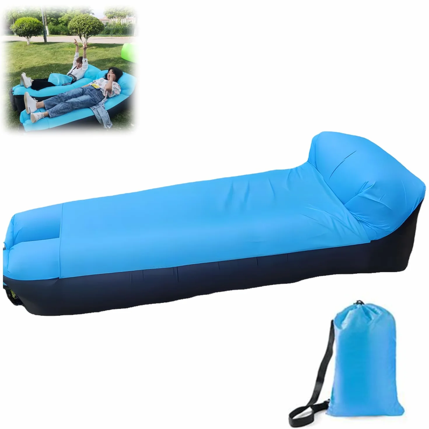 Nadmuchiwana sofa – sofa dmuchana na kemping i do aktywności na świeżym powietrzu – nadmuchiwana sofa do ogrodu – nadmuchiwana leżanka / kanapa dla komfortu na świeżym powietrzu – worek do