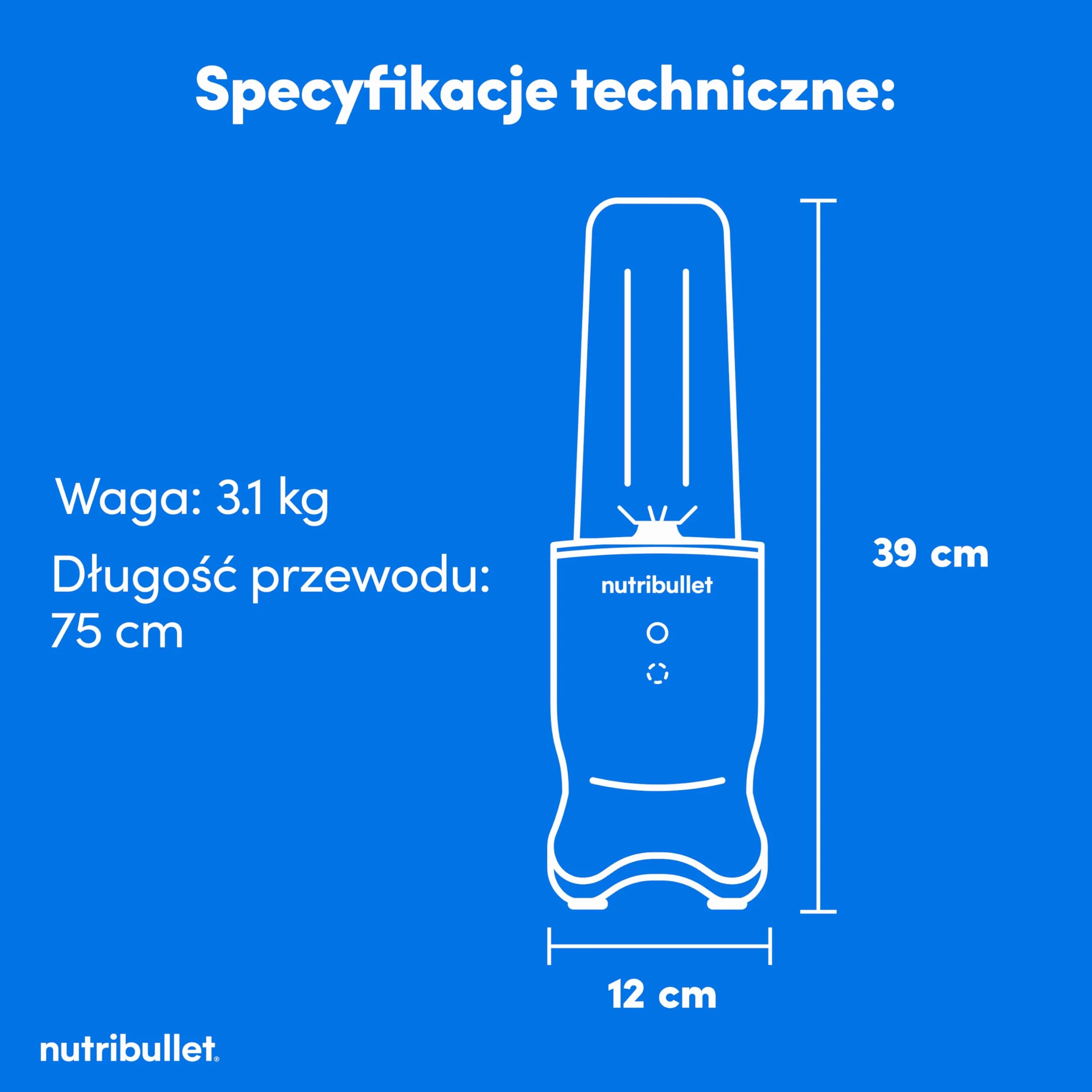 Nutribullet 1000 Blender Elektryczny Wielofunkcyjny 1000 W 900 Ml Tritan Renew