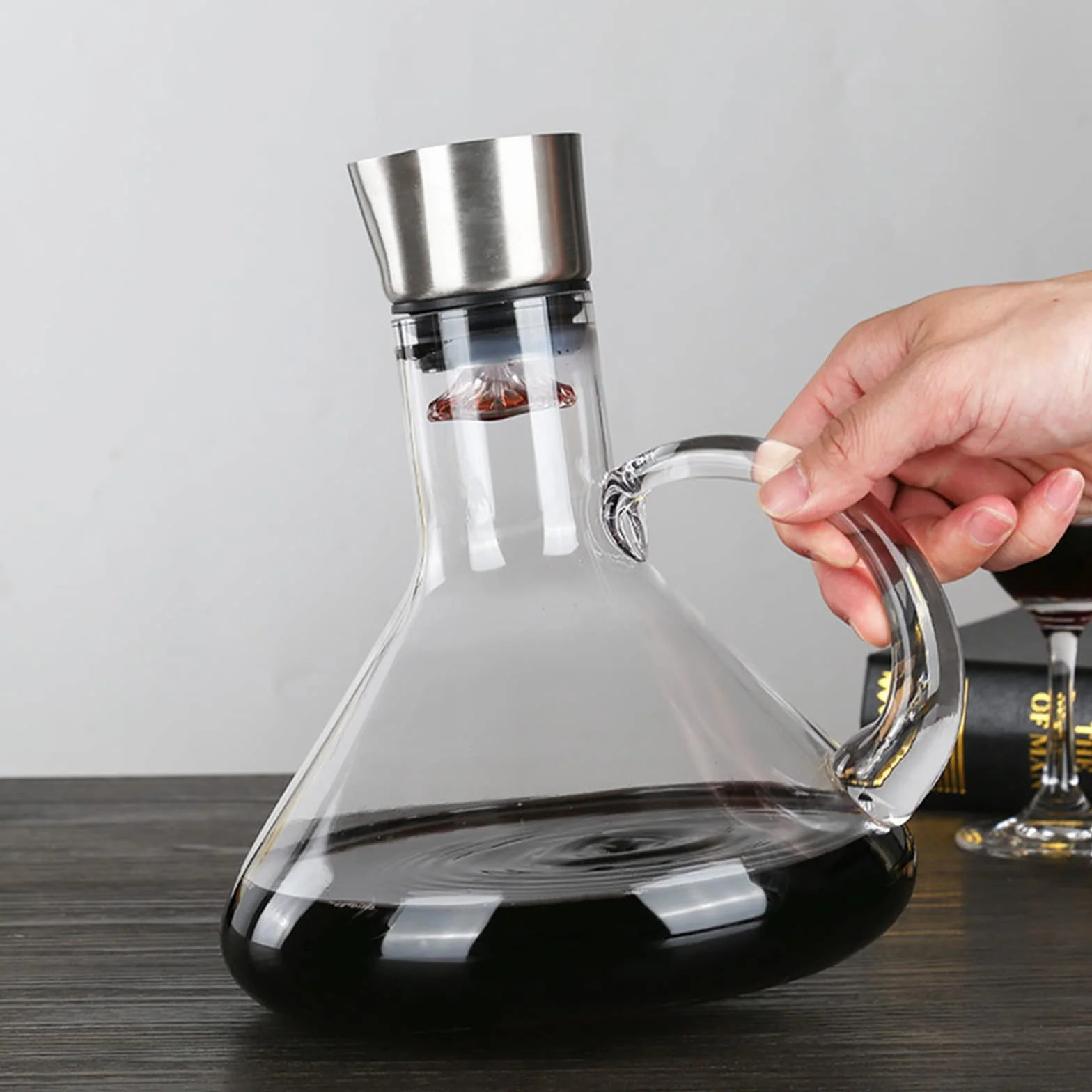 Zestaw kieliszków do dekantera do wina, bezołowiowe szkło kryształowe, 1800 ml, dmuchana butelka, bar, kuchnia