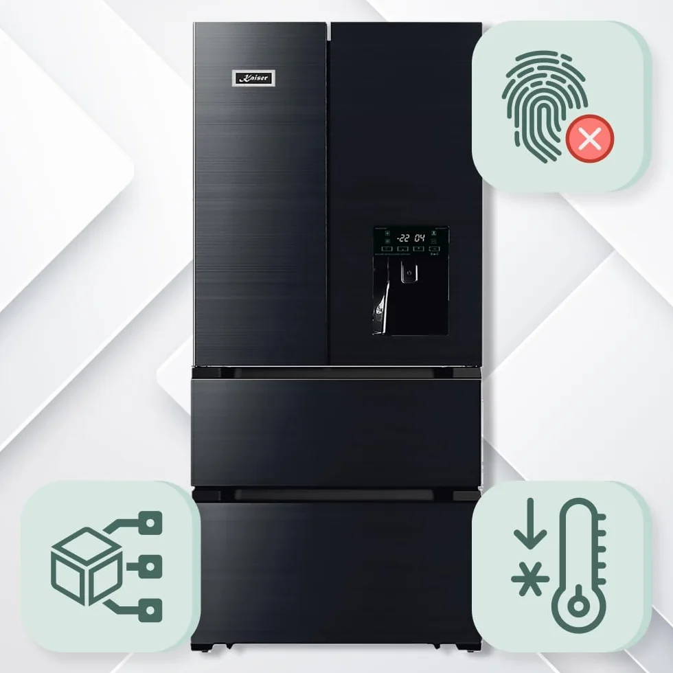 Kaiser Lodówka Side-by-Side KS 80420 RS czarna + IceBox | lodówko-zamrażarka | efekt Anti-Touch | No Frost | Cloud Fresh | dozownik wody | IceMaker | VitaminPLUS | Super Frost | 506 l