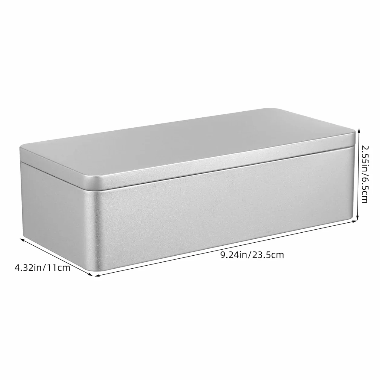 Angoily Prostokątna puszka blaszana z pokrywką 23,5 x 11 x 6,5 cm metalowa puszka do przechowywania
