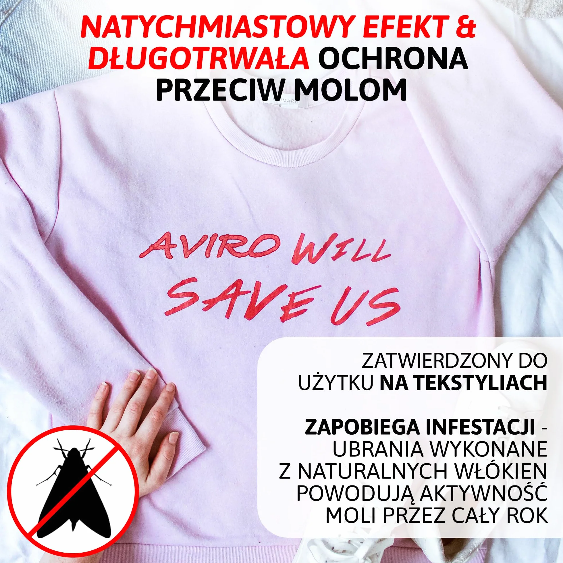 Aviro Zawieszka na Mole, Ochronna Pułapka na Mole Odzieżowe, Naturalny Zapach Lawendy, 4 szt.