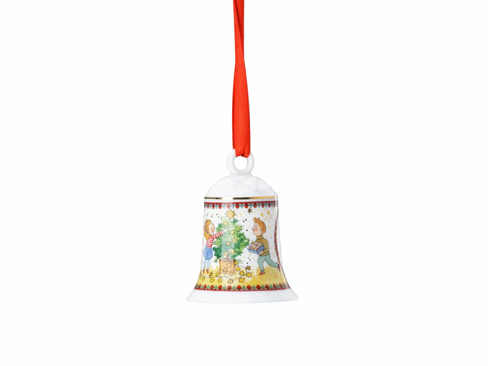 Hutschenreuther Seria kolekcjonerska 2024 lampki bożonarodzeniowe dzwonek porcelanowy