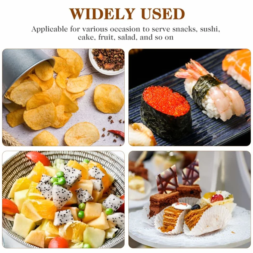 Drewniana taca do serwowania sushi, 50 szt. mini taca do sushi, talerz do serwowania łodzi, do sushi, łodzi, drewniany pojemnik na żywność do restauracji, domu, na wesela, imprezy, 10 cm