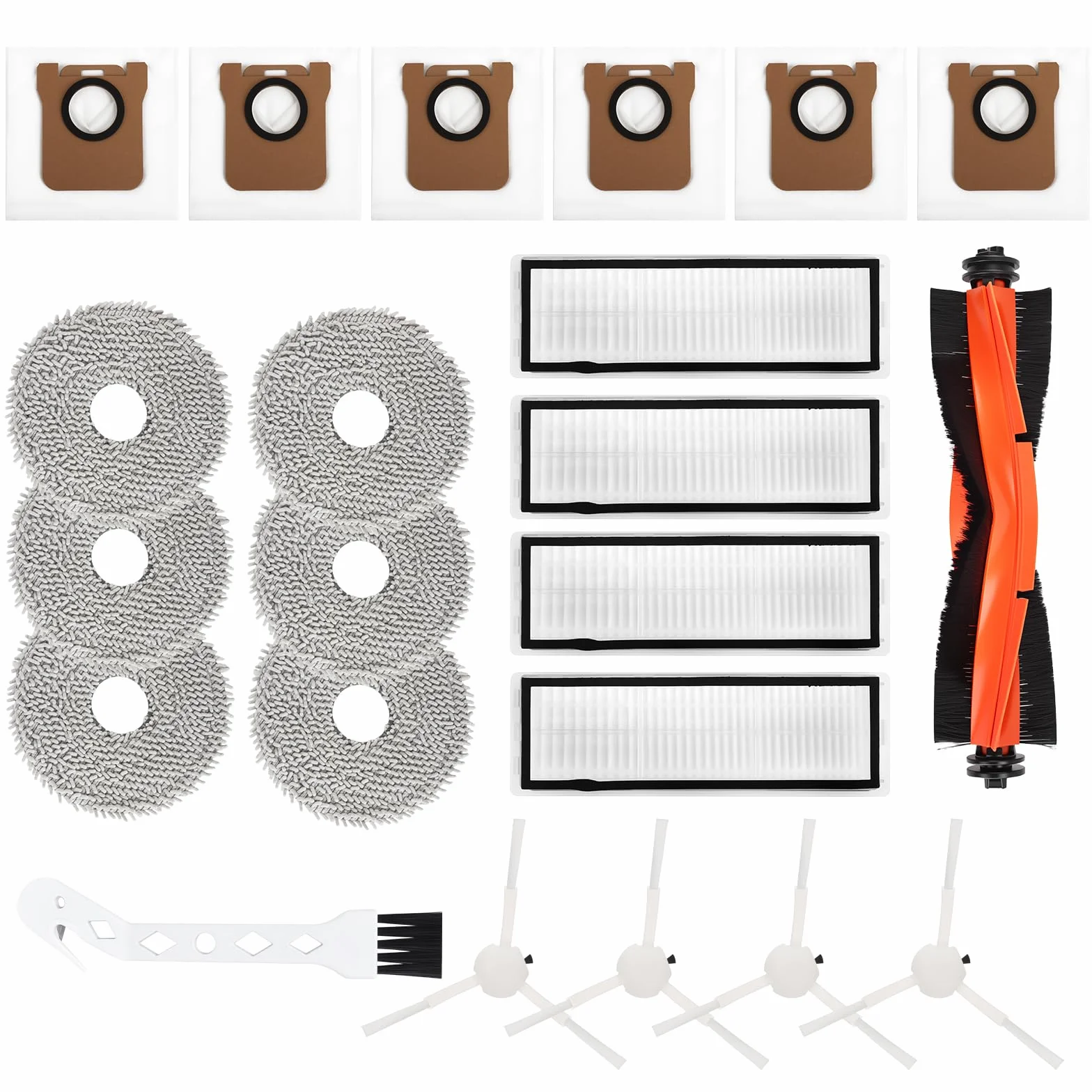 USHOP 18-częściowy zestaw akcesoriów do Xiaomi Robot Vacuum X20+/ X10+ Dreame S10 / L10s Ultra robot odkurzający