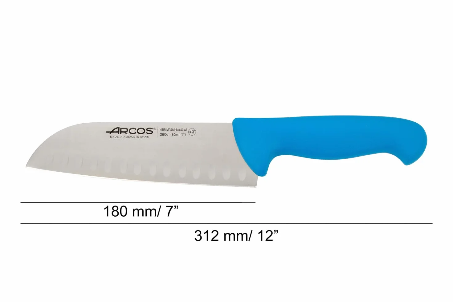 Arcos 290623 seria 2900 nóż santoku azjatycki 180 mm 18/8 stal nierdzewna niebieski uchwyt polipropylenowy