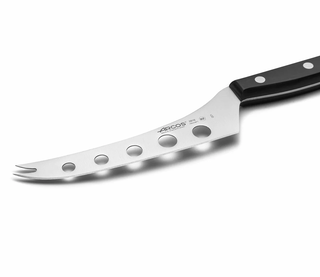 ARCOS Nożyce do sera 190 mm i ze stali Nitrum i ostrzem o długości 145 mm. Waga 161 g. Ergonomiczna rękojeść z POM. Seria Universal. Kolor czarny.