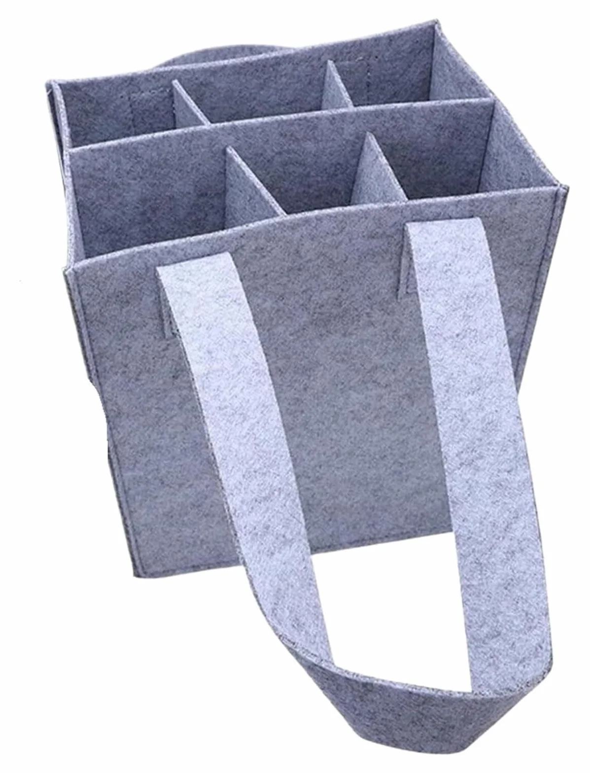 2 szt. filcowych uchwytów na torby | 6-przedziałowy uchwyt na butelkę na wesele w formie pikniku podróżnego(Light Gray)