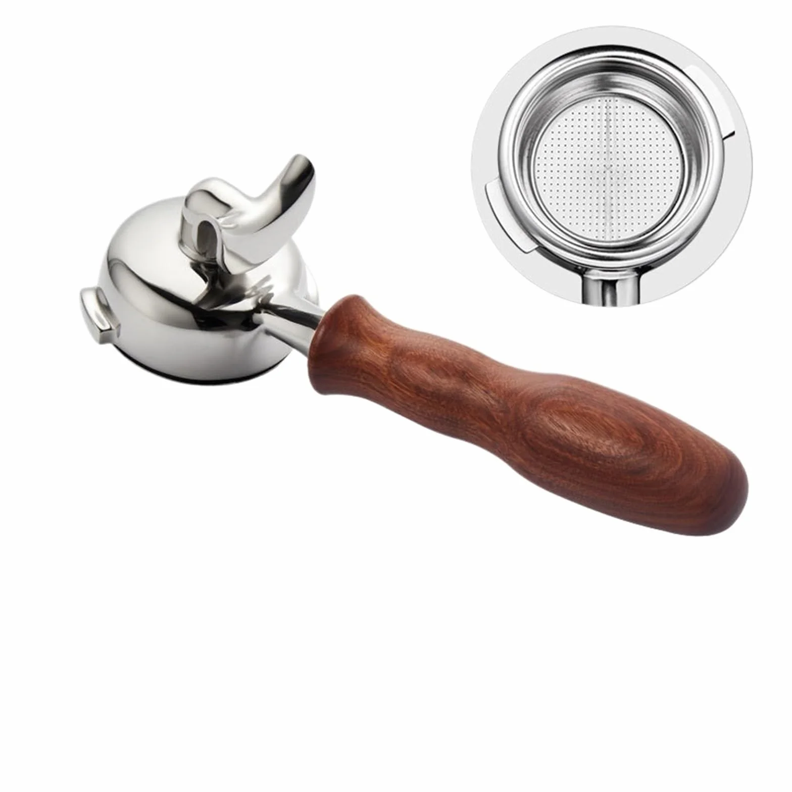 58 mm bezdenny portafilter do ekspresu do espresso - narzędzie do kawy ze stali nierdzewnej z dwoma wylewkami ABS dla baristy Precision i Perfect Crema - niezbędne akcesoria do kawy