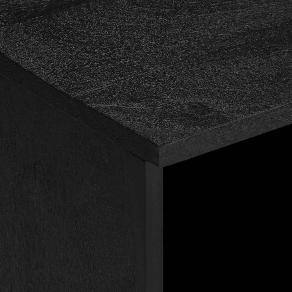 Szafka TV czarna, 100 x 33 x 46 cm, materiał drewnopochodny, z metalowymi uchwytami, dużo miejsca do przechowywania urządzeń TV, salonu i sypialni, konsola medialna