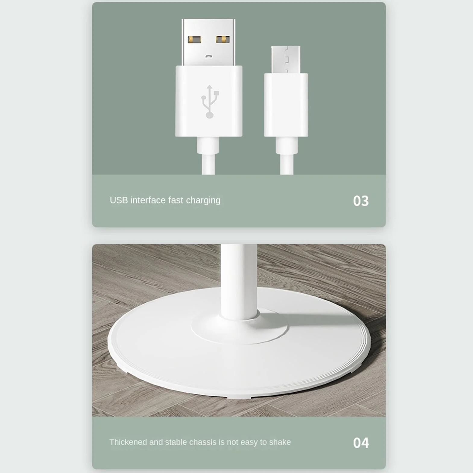 Wentylator Podłogowy 3-Biegowa Mocna Dmuchawa Stojąca Z Wtyczką USB I | Duży Wentylator do Garażu, Biura, Patio, Sklepu, Akademika, Łazienki, Pokoju, Domu