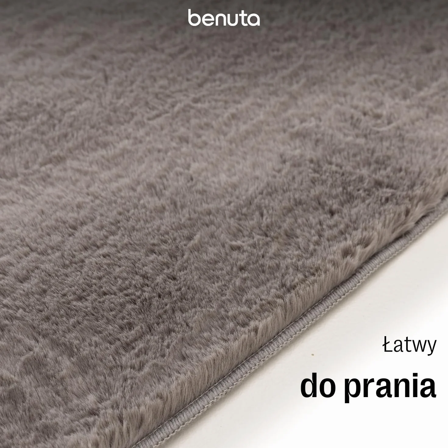 benuta Basic Syntetyczny Dywan salon Furry - Szary 80x150 cm - Miękki salon - Antypoślizgowy spód - Pranie - Ogrzewanie podłogowe