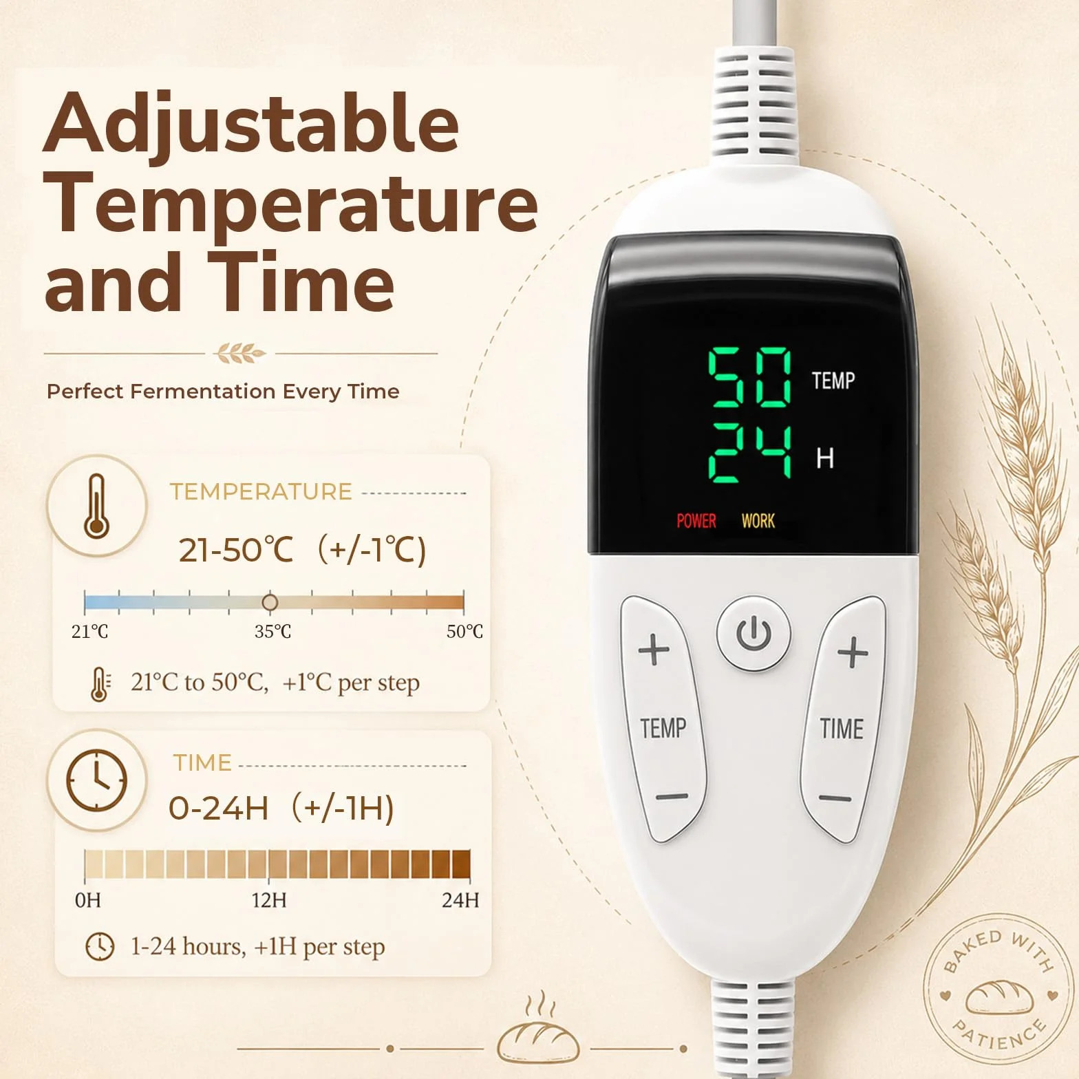 Komora Do Wyrastania Ciasta Z Trójstronnym Ogrzewaniem, Składana Garownia Do Chleba I Zakwasu Z Regulacją Temperatury 21–50℃, Timer 24H, Metalowa Półka I Okno Kontrolne
