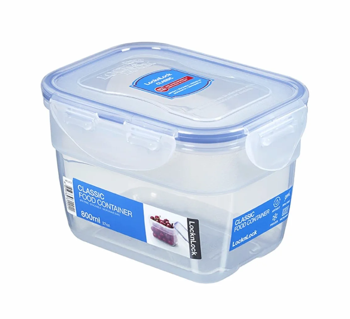Lock&Lock zestaw pojemników na żywność, 18-częściowy zestaw pokrywek (6 x 550 ml, 6 x 800 ml, 6 x pudełko 1 l), możliwość układania w stos, pusta w sobie i wielofunkcyjna szpachla do drewna oliwkowego