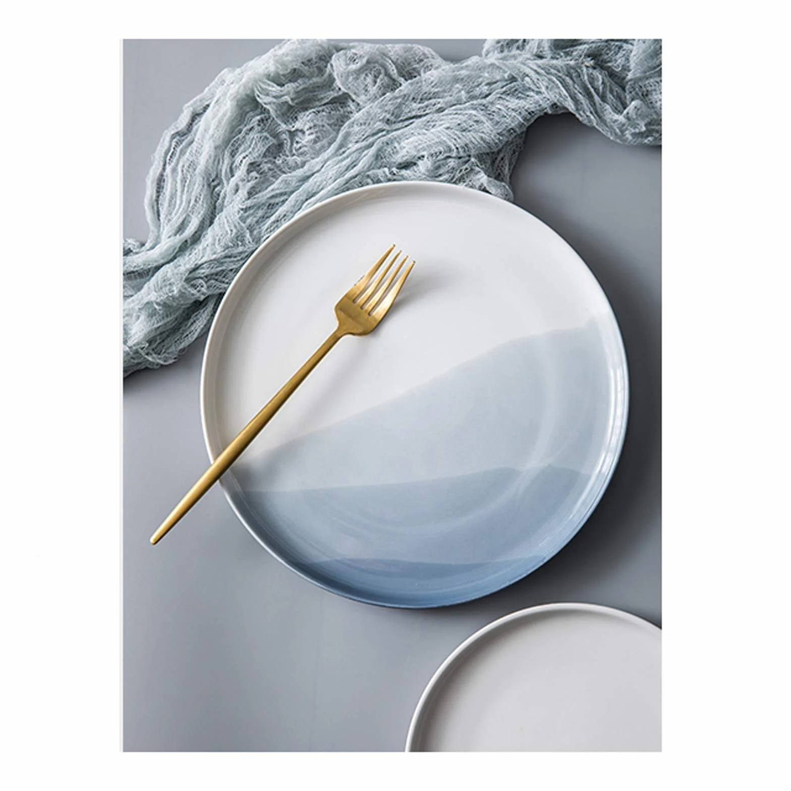 Talerze Naczynia Obiadowe Klasyczna okrągła obiadowa płyta do codziennego użytku, elegancka płyta deserowa do makaronu, trwała płyta porcelanowa, sejf mikrofalowa. Kolacja Restauracja Rodzinna Impreza