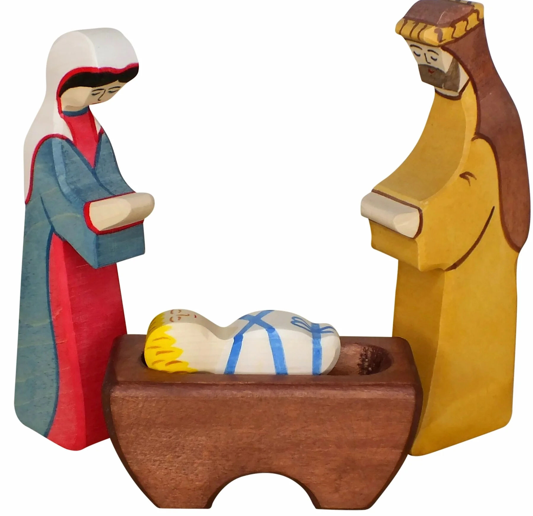 Holztiger Figurki do szopki, duży zestaw do zabawy, 13 figurek szopki i zwierzęta