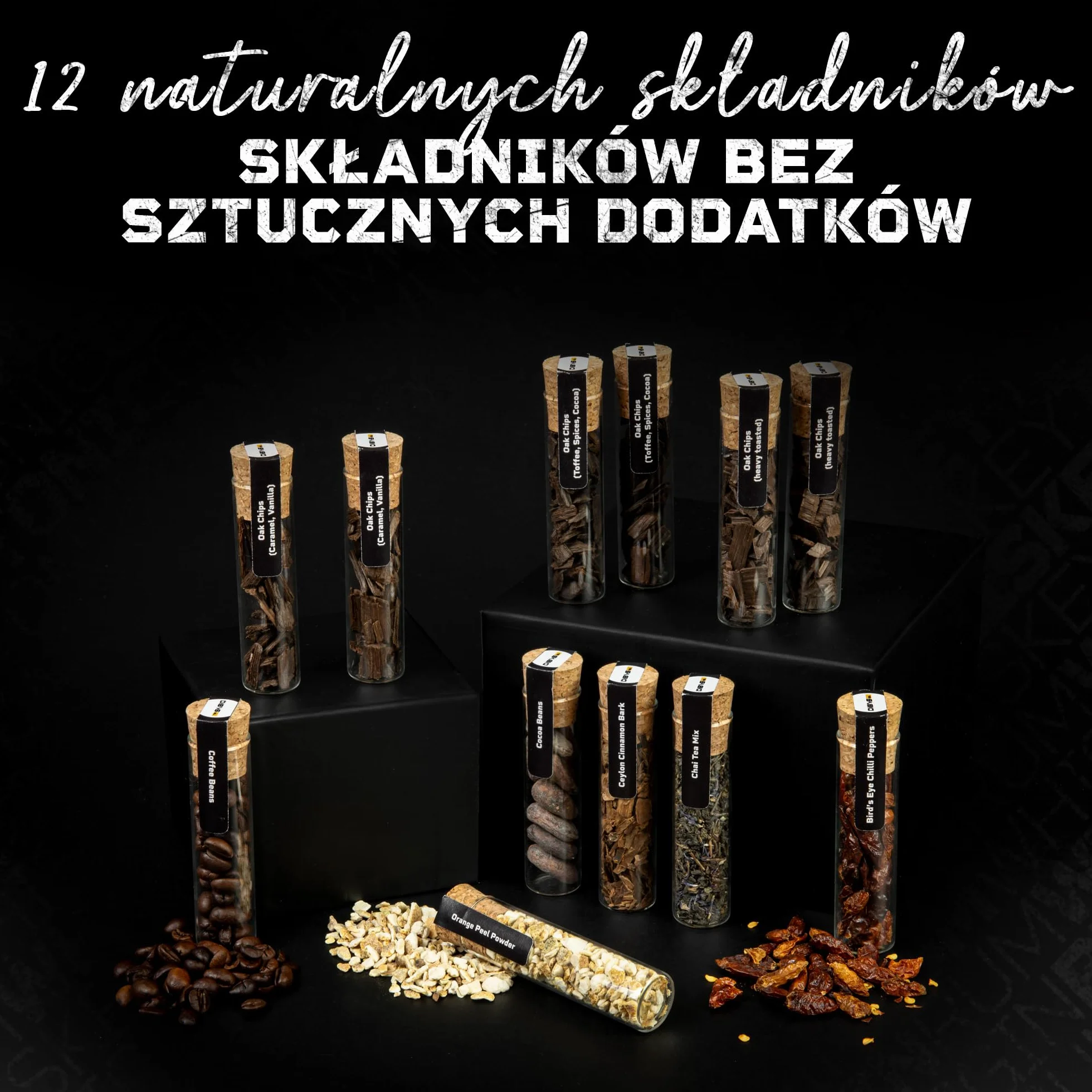 DIBYS Zestaw do Tworzenia Whiskyu – 12 Naturalnych Botanicals i Akcesoria | DIY Zestaw Degustacyjny | Prezent dla Miłośników Trunków | Ekskluzywny Set z 4 Przepisami