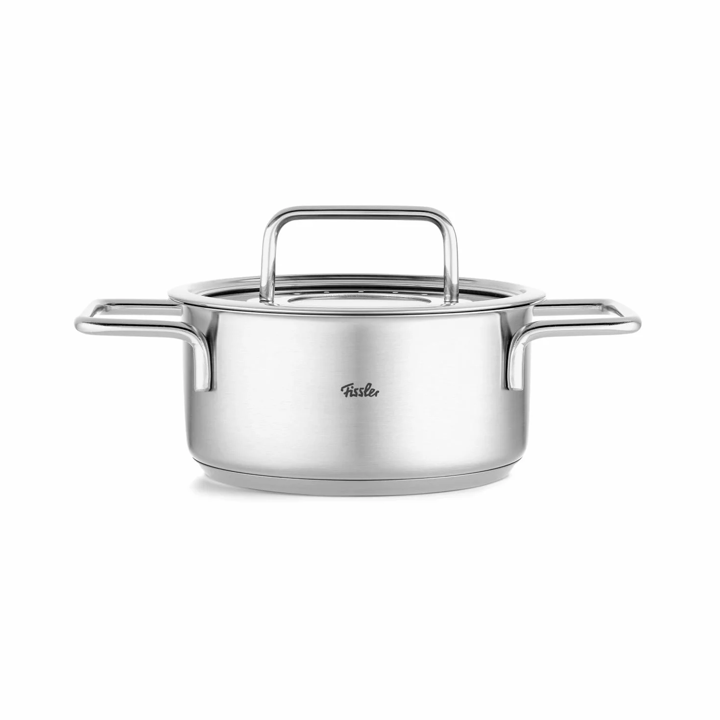 Fissler Pure Collection/garnek do gotowania ze stali nierdzewnej (Ø 16 cm, 1,9 l) garnki ze szklaną pokrywką, skalowanie wewnętrzne – indukcja