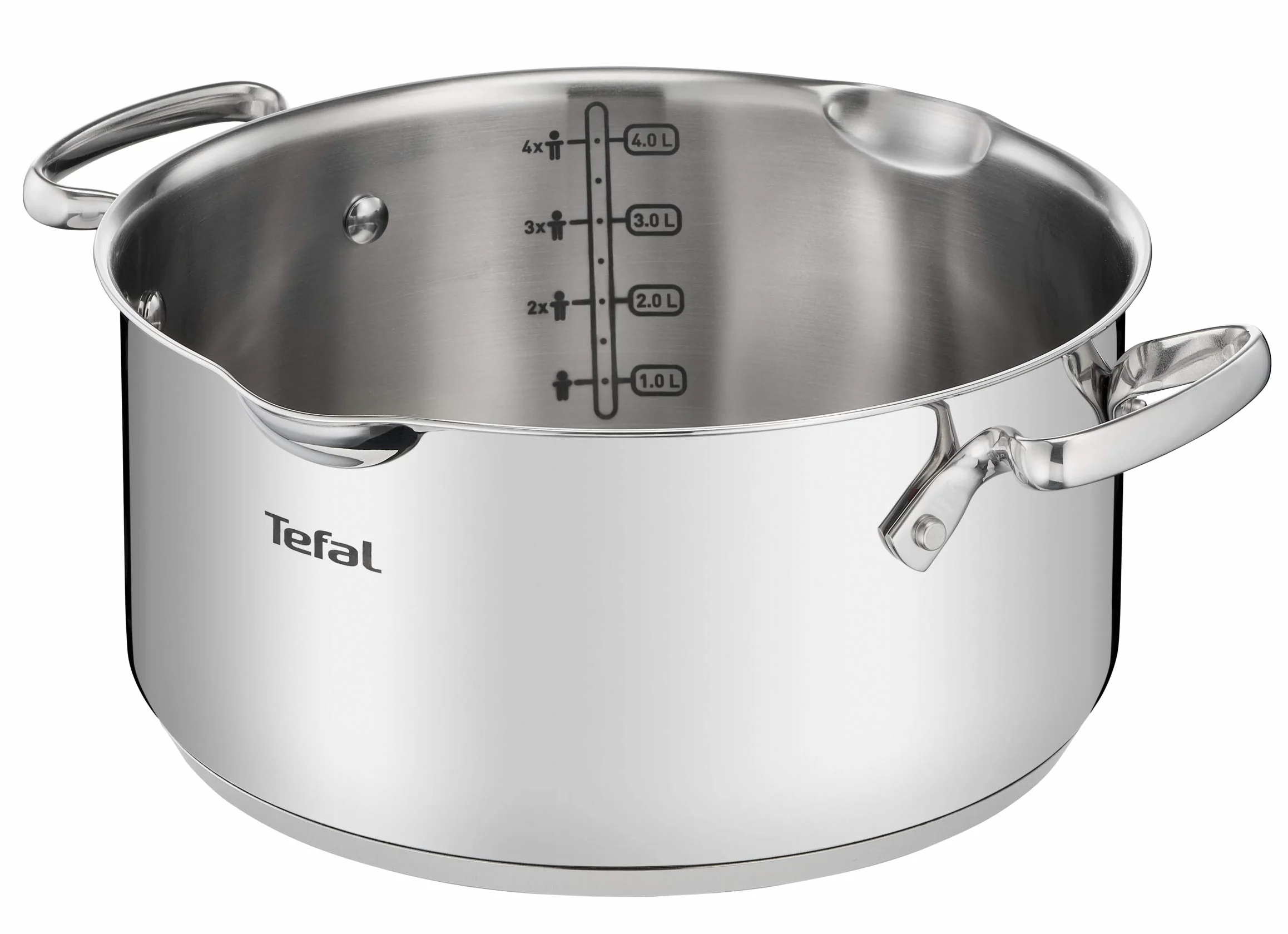 TEFAL Duetto+ G719S734 Zestaw garnków stalowych 7-elementowy: Garnek z pokrywką do odcedzania 5L, 2,9L, 2L, rondel 1,5L, Pokrywki z otworami do odcedzania