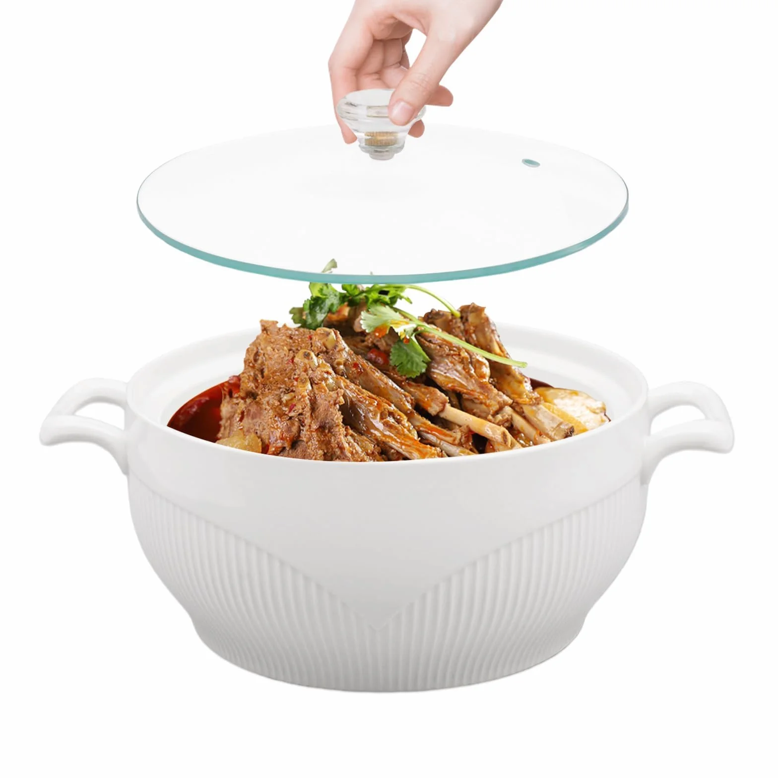 Ceramiczna zupa Tureen – miska do serwowania zupy, płatków śniadaniowych, gulaszu i zupy miso – kreatywna dekoracyjna zastawa stołowa