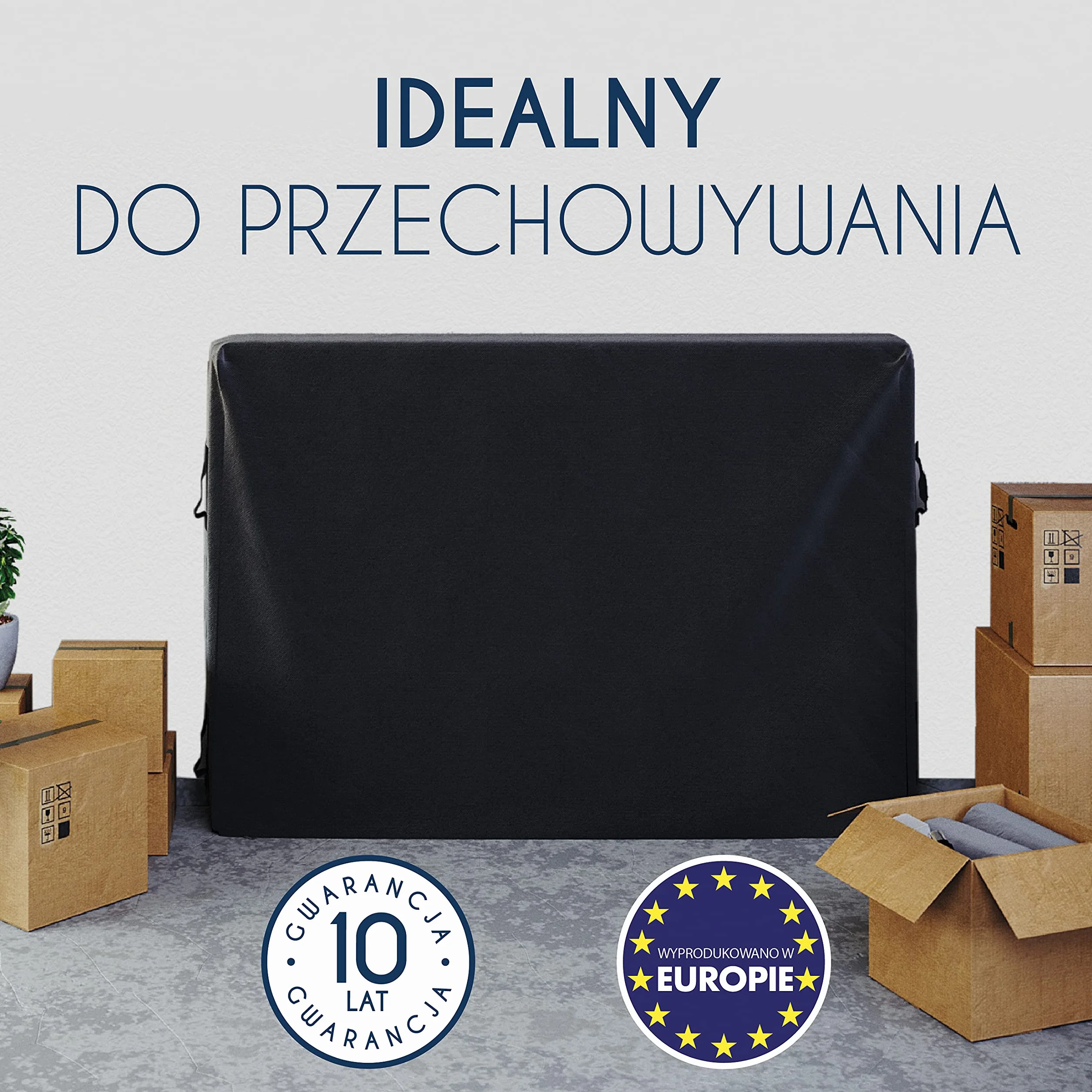 Pokrowiec na materac wodoodporny 200x200 cm 30 cm 4 uchwyty zamek błyskawiczny