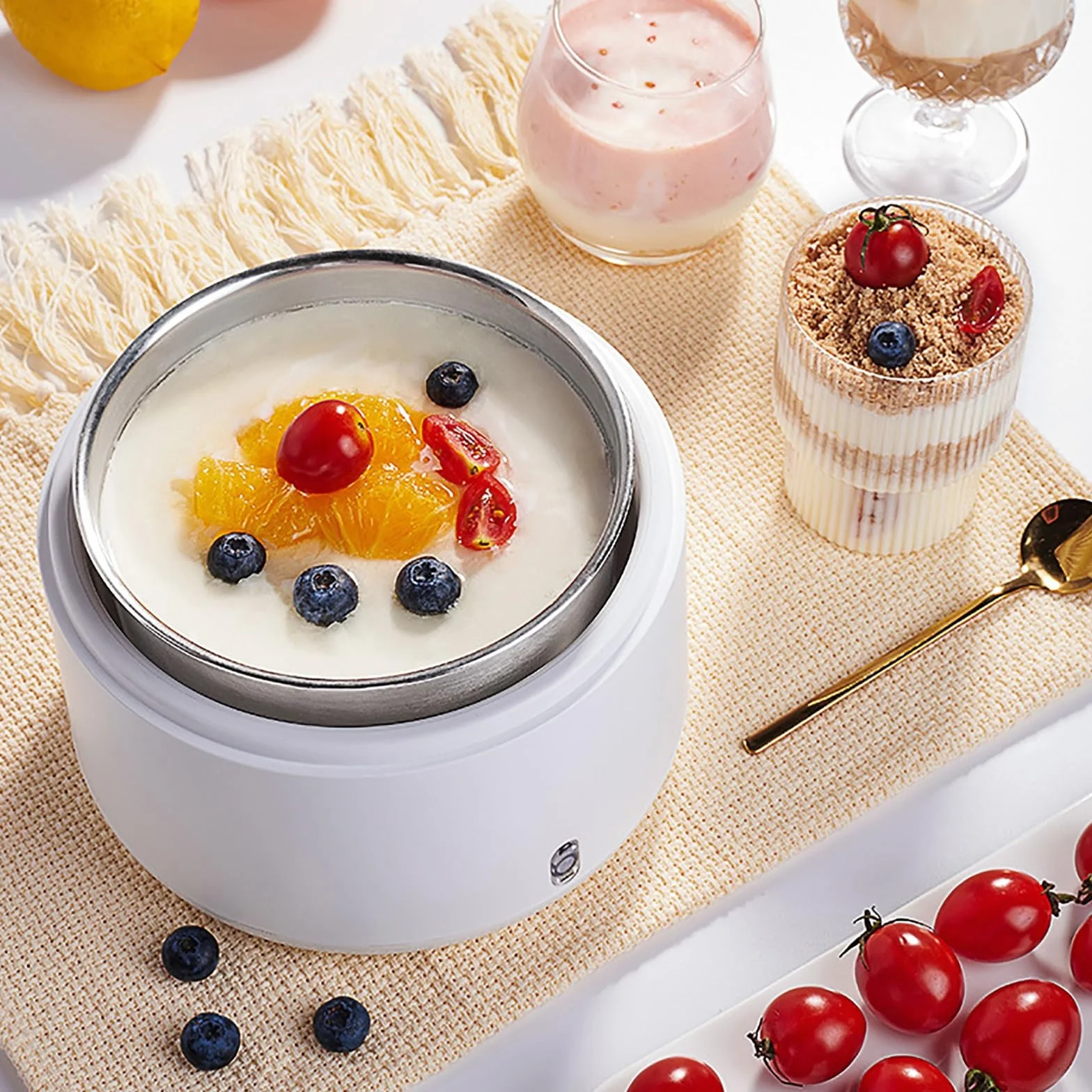 Urządzenia do produkcji jogurtu, Z wewnętrzną wyściółką ze stali nierdzewnej, fermentacja w stałej temperaturze, odpowiednia zarówno dla mężczyzn, jak i kobiet