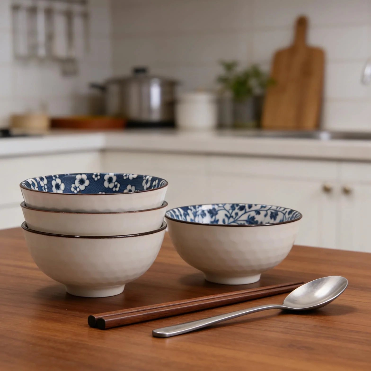 Ceramiczne miski, zestaw misek na przekąski, 10 cm, ceramiczne miski do maczania ryżu, płatków śniadaniowych, deserów, zupy, płatków owsianych, 4 szt