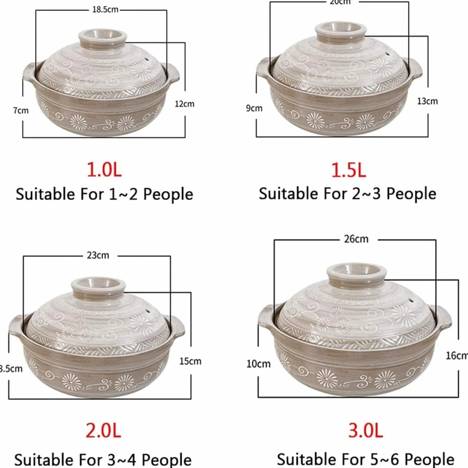 Ceramiczne garnki kuchenne, Ceramiczny gorący garnek, żaroodporna zapiekanka z pokrywką(1L)