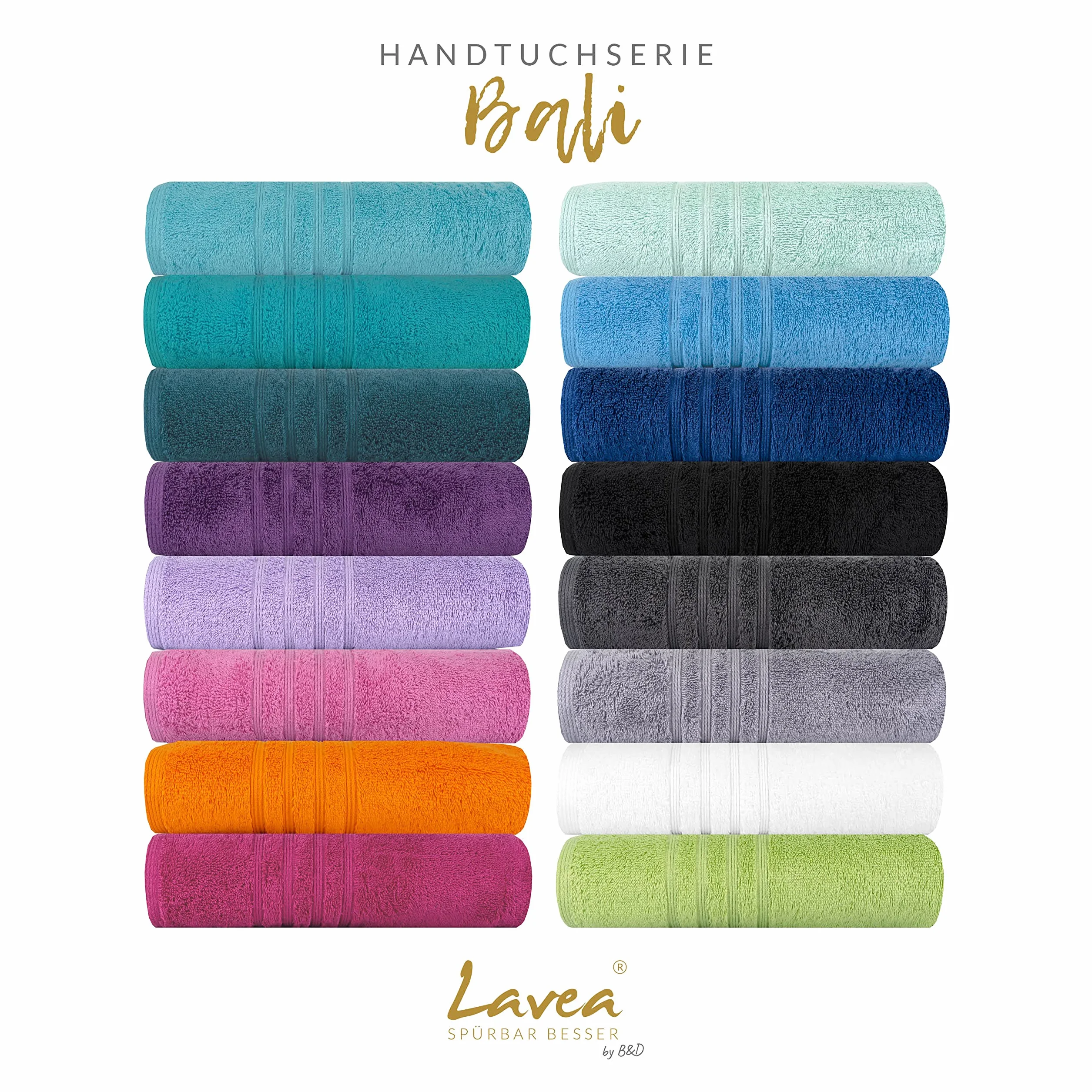 Lavea® 1 Ręcznik kąpielowy 100x150 cm z frotte ze 100% bawełny organicznej, miękki i chłonny, do domu, hotelu i spa – idealny również jako ręcznik do sauny – Lodowy zielony