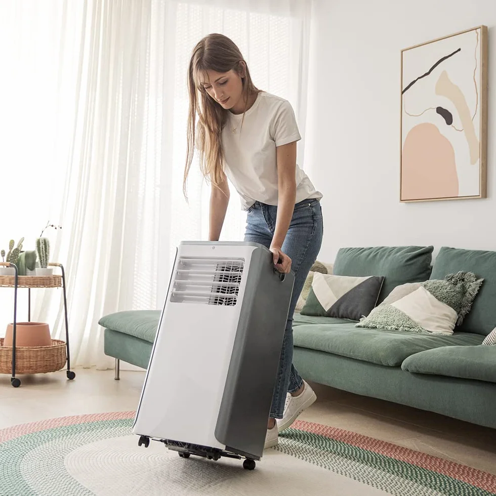 Cecotec Przenośna klimatyzacja z pilotem i pompą ciepła ForceClima 9400 Soundless Heating. 9000 BTU, wyświetlacz LED, 5 trybów, osuszanie, zasięg 20 m2
