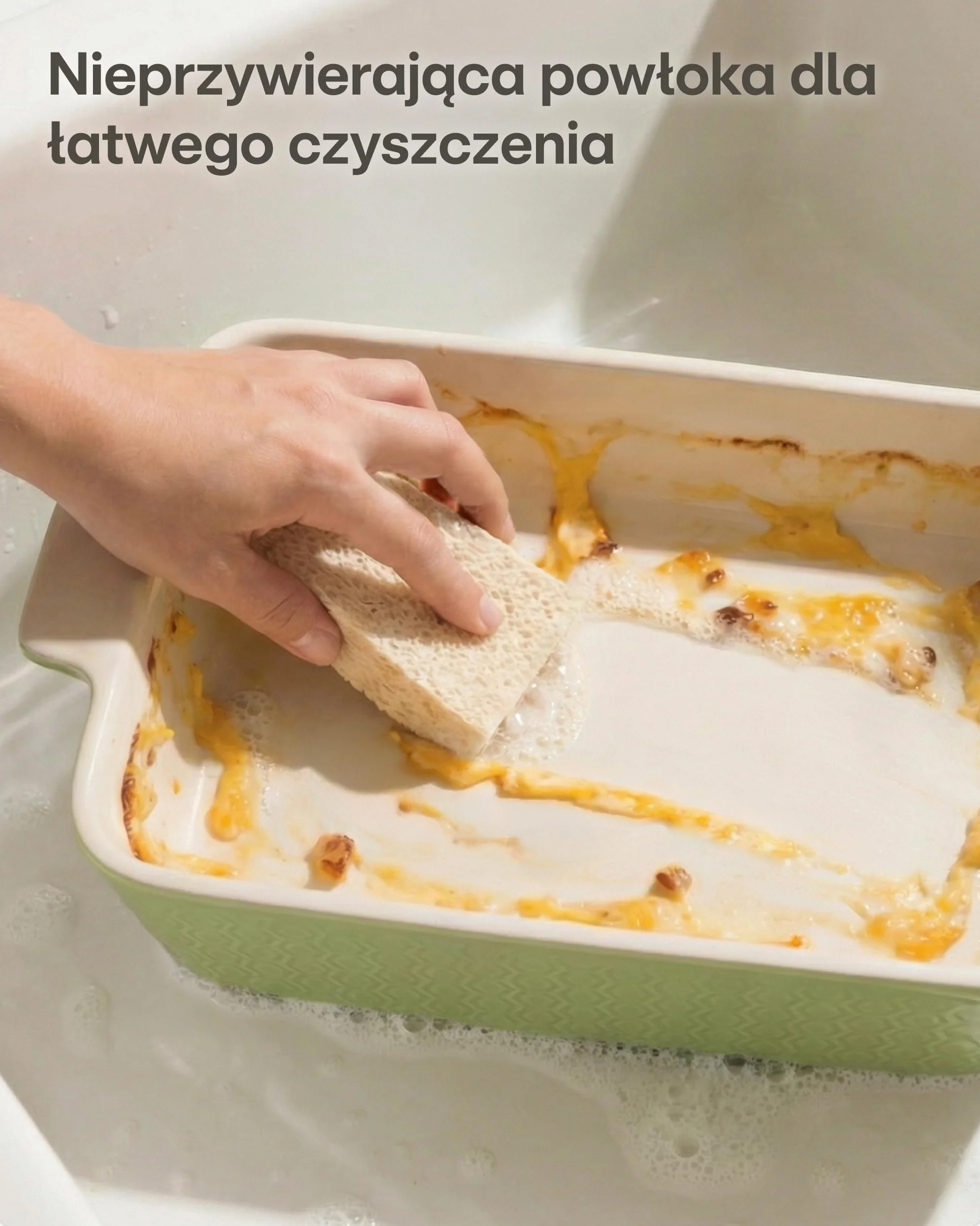 Praknu naczynie do zapiekanek ceramiczne duże prostokątne zielone