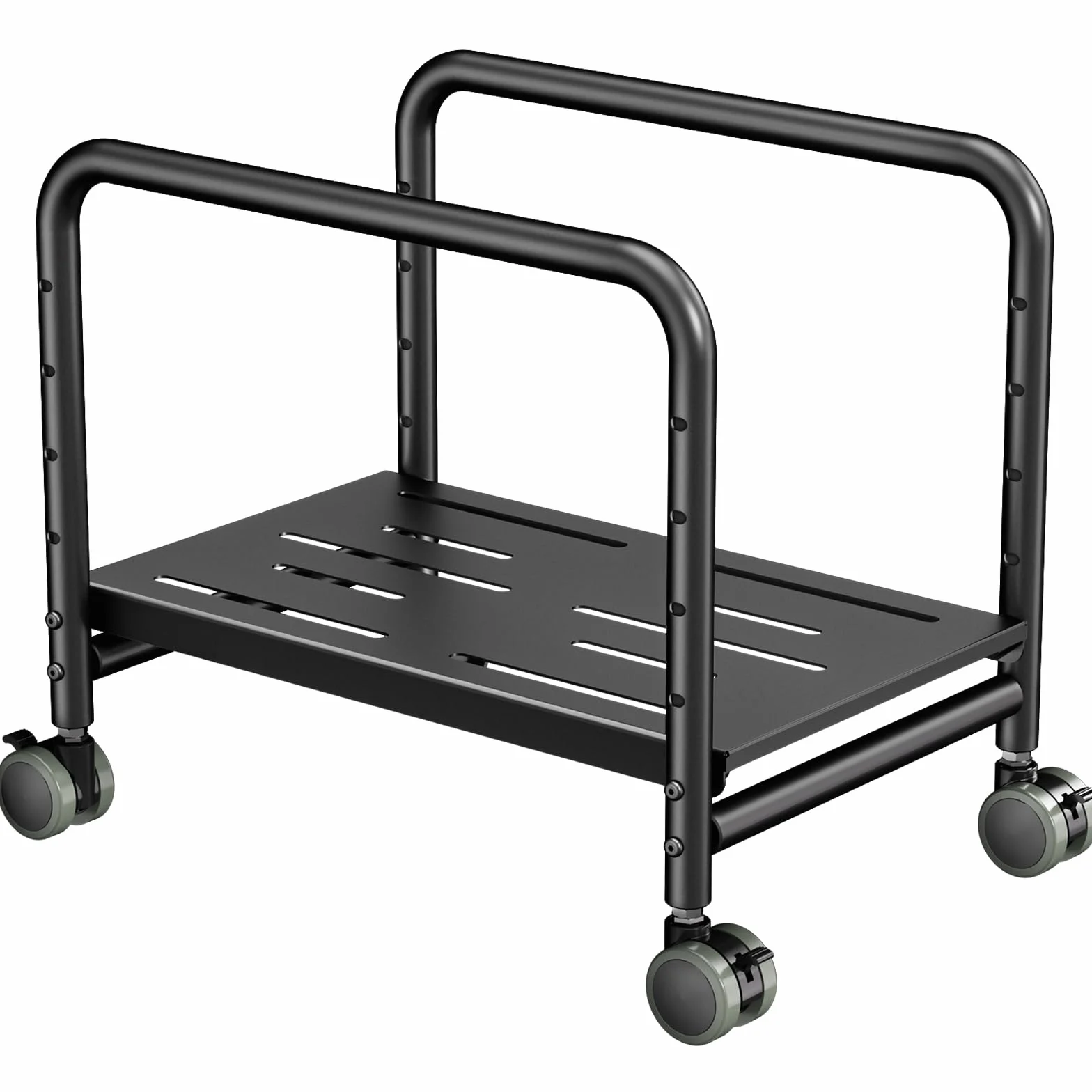 PUTORSEN podpodłogowy/podbiurkowy uchwyt na komputer do obudowy Mid-Tower, stojak PC z regulacją wysokości z kółkami, nośność do 30 kg, możliwość zwiększenia szerokości do 25,5 cm