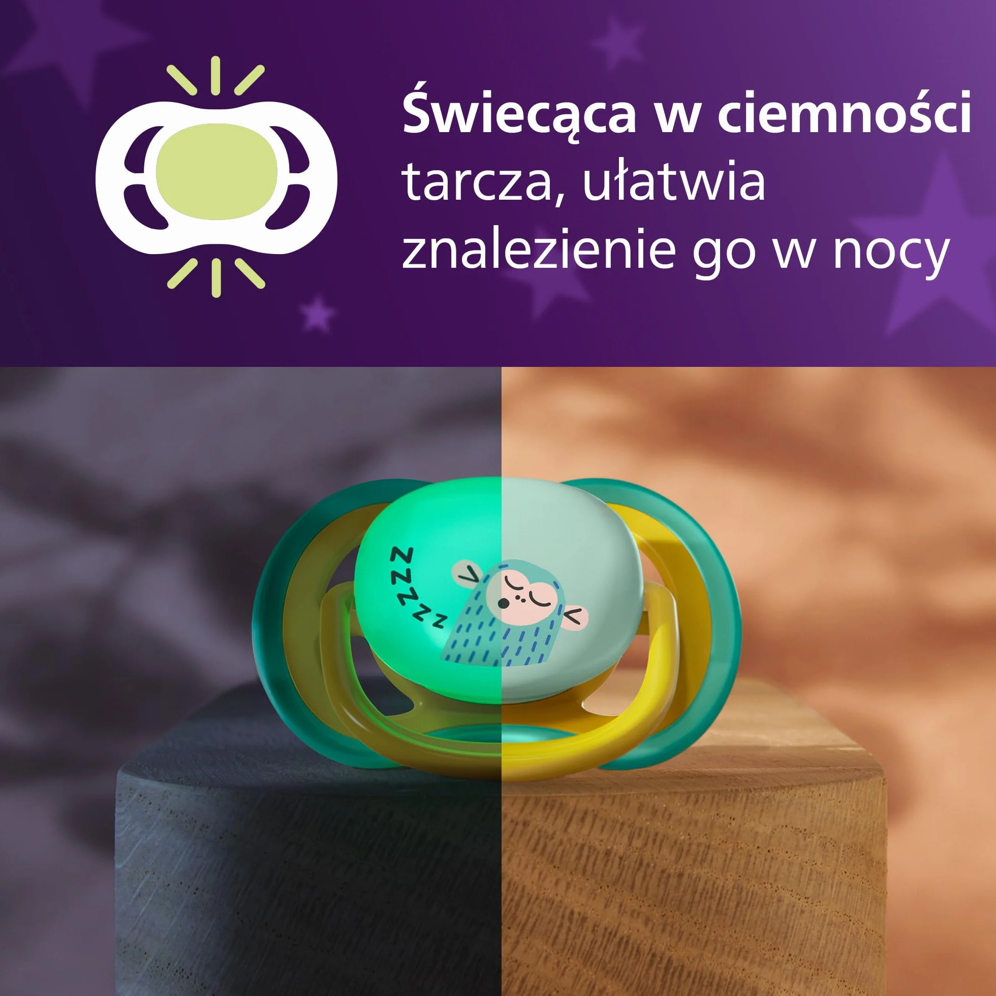 Philips Avent Ultra Air Smoczki Day & Night — ortodontyczny smoczek dla dzieci w wieku ponad 18 miesięcy, wersja świecąca w ciemności, wyjątkowo sztywna symetryczna silikonowa końcówka, 4, SCF349/56