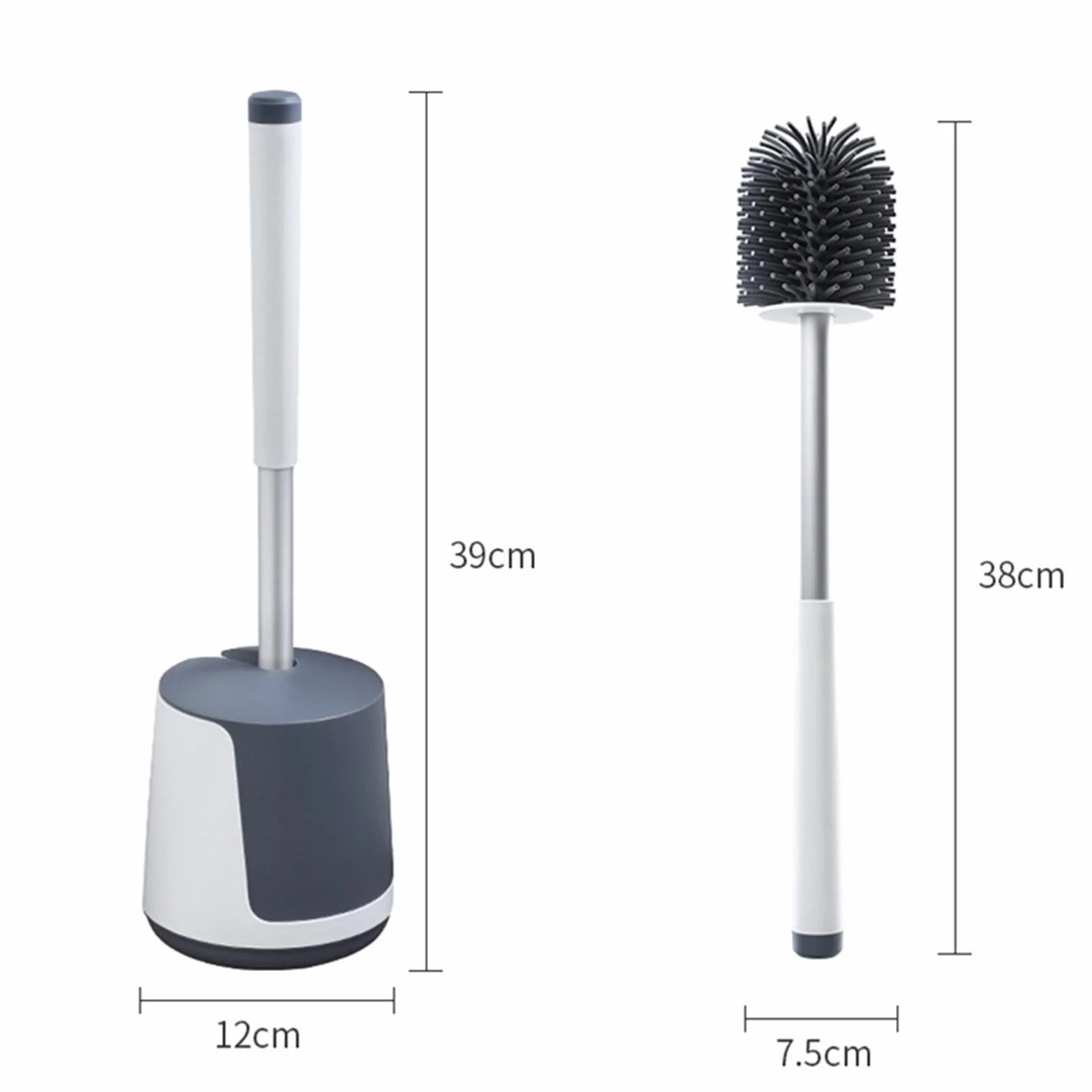 Szczotki toaletowe i uchwyty TPR Silikonowe szczotkę toaletowe do mycia pędzla toaletowego Soft Hair House House House Toalet Cleaning Zestaw do czyszczenia toalety