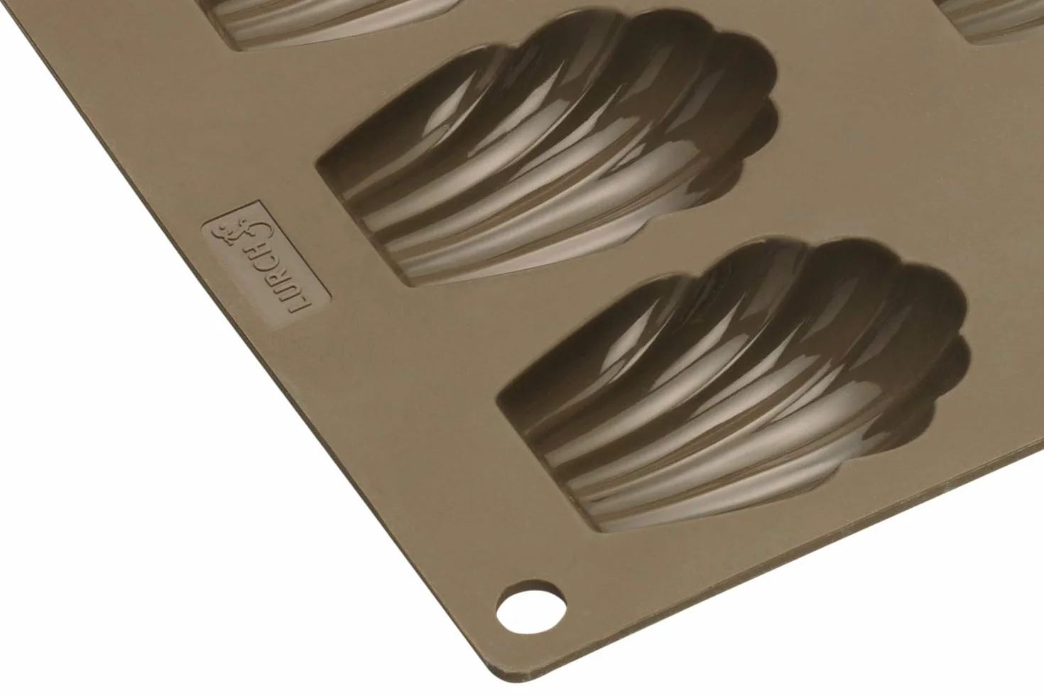Lurch 85025 FlexiForm Madeleine 9-rzędowa (6 x 4 cm) wykonana w 100% z silikonu platynowego niezawierającego BPA, brązowa